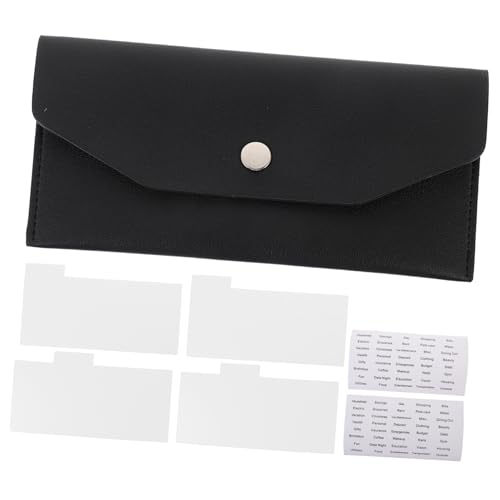 LIGIGWASH PU Geldbörse mit Großer Kapazität Wiederverwendbare Budget umschläge Inkl Trennblätter und Aufkleber Eleganter Frauen Clutch Geldbeutel Geeignet für Alltag Büro und Shopping von LIGIGWASH