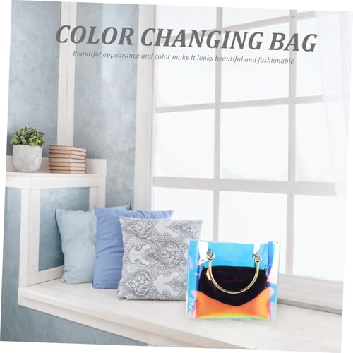 LIGIGWASH PVC Transparente Umhängetasche mit Kette Wasserdichte Crossbody Bag Elegante Schultertasche Damen Moderne Tote Bag Vielseitig für Alltag Reisen und Shopping Farbveränderndes von LIGIGWASH