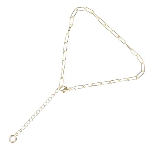 LIGIGWASH Paperclip Fußkettchen für Damen Elegantes Fußschmuckstück mit Zirkonia Verstellbare Ankerkette für Besondere Anlässe und Alltagsstil Robustes Langlebiges Design für Täglichen von LIGIGWASH
