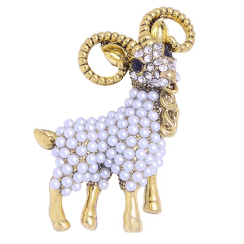 LIGIGWASH Perlen Brosche für Frauen Schaf Design Anstecknadel für Schal und Kleidung Tierbrosche für Hochzeiten und Alltag Handgefertigter Schmuck mit Schöner Verarbeitung von LIGIGWASH