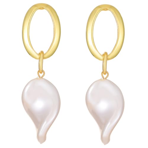 LIGIGWASH Perlen Ohrhänger Dangle Ohrringe mit Barock Perlen Eleganter Ohrschmuck für Frauen und Mädchen für Hochzeit Geburtstag Festival und Alltag Modisch und Vielseitig Tragbar von LIGIGWASH