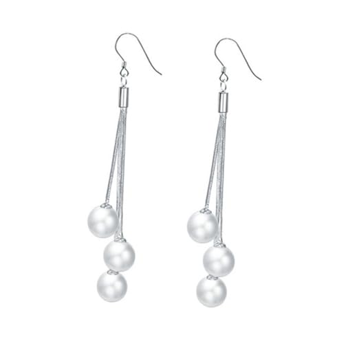 LIGIGWASH Perlen Quasten Ohrringe Damen Leichte Lange Alloy Ohrhänger mit Elegantem Perlen design Modische Ohrschmuck für Alltag Party Hochzeit für Frauen und Mädchen von LIGIGWASH