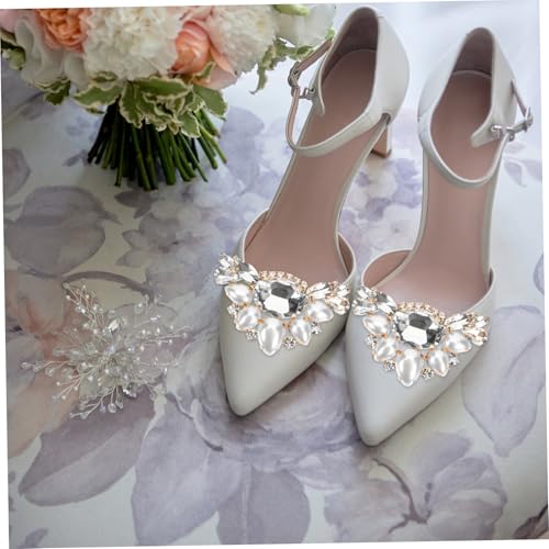 LIGIGWASH Perlen Schuhclips Damen Abnehmbare und Metall Schnalle Dekorative Blüten Schuhanhänger für Hochzeit und Damenschuhe Modisches Schuhzubehör von LIGIGWASH