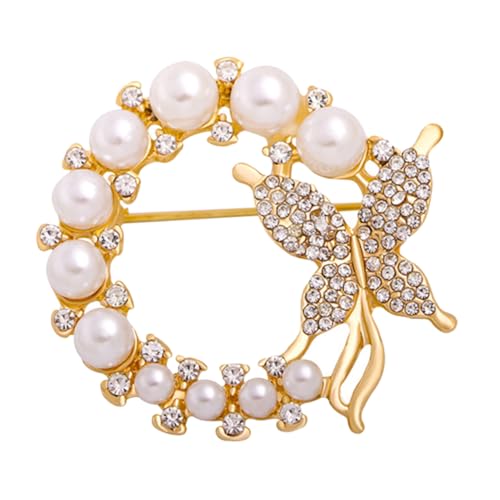 LIGIGWASH Perlen Strass Schmetterling Brosche Damenfest Anstecknadel Schmuck für Brautkleid Hochzeitskleidung Festliche Accessoires Geschenkidee von LIGIGWASH