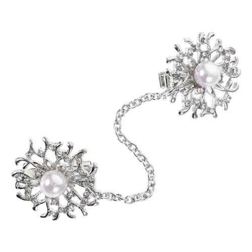 LIGIGWASH Perlenbesetzte Kragenbrosche aus Legierung Vielseitiger Vintage Pullover Clip Winddichter Cardigan Clip für Damen Schmuckstück für Büro Party und Alltag Komfortabler Schmuck mit von LIGIGWASH