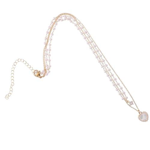 LIGIGWASH Perlenkette Damen Choker mit Herzanhänger Verstellbare Halskette Modischer Schmuck für Frauen Leicht und Passend für Alltag und Party Geschenkidee von LIGIGWASH