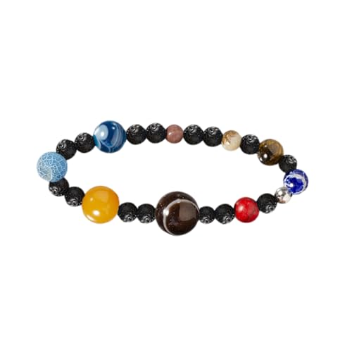 LIGIGWASH Kreatives Planeten Armband für Männer und Frauen Elastisches Handgelenk Armband Naturstein Modischer Schmuck für Jeden Anlass von LIGIGWASH