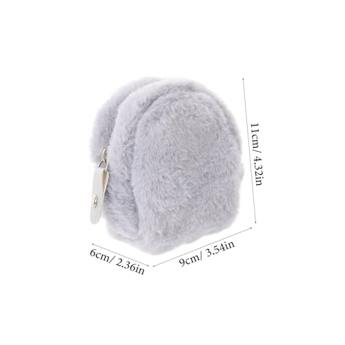 LIGIGWASH Plüsch Mini Geldbörse mit Reißverschluss Niedliche Kleine Münztasche und Schlüsselanhänger Tragbare Damen Geldbörse in Modisches Accessoire für Alltag und Unterwegs von LIGIGWASH