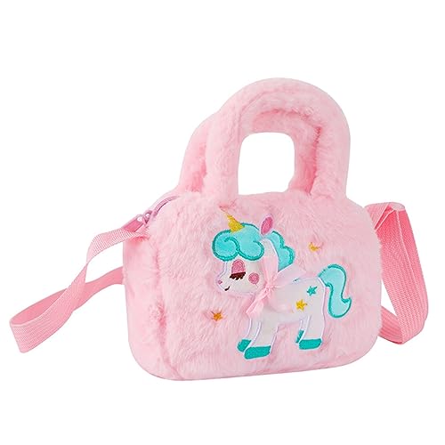 LIGIGWASH Plüsch Handtasche Für Mädchen Einhorn Tasche Kindertasche Umhängetasche Für Babymädchen Kleinkinderhandtasche Entzückende Plüschtasche von LIGIGWASH