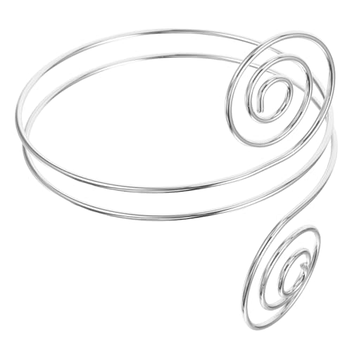 LIGIGWASH Punk Damen Armreif Spiral aus Robustem Metall Silberfarbener Oberarm schmuck Ausgefallenes Design Langlebig und Auffällig Geschenkidee für Frauen von LIGIGWASH
