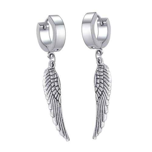 LIGIGWASH Punk Flügel Creolen Ohrringe Langlebiger Legierung Stylisch und Unisex Modisches Accessoire für Damen und Herren Geeignet für Partys und Alltag von LIGIGWASH