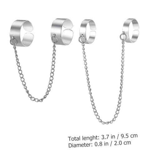 LIGIGWASH Punk Style Kettenring Set Damen Alloy Finger Schmuck Kreatives Design Elegant Modisch Vielseitig Kombinierbar von LIGIGWASH