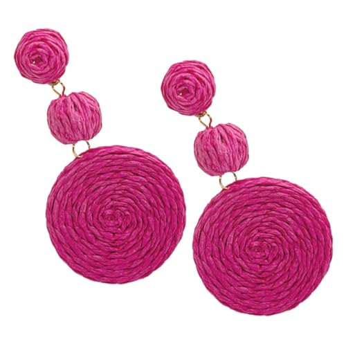 LIGIGWASH Raffia Creolen Ohrringe Damen Boho Statement Tropfen Ohrringe Sommer Strand Accessoires Modisch Leicht Hautfreundlich Geschenk für Mädchen Urlaub von LIGIGWASH