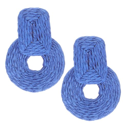 LIGIGWASH Raffia Gewebte Ohrhänger Damen Handgefertigt Geometrisch Sommer Ohrringe Leicht und Stylisch Für Alltag Strand Party Geschenk von LIGIGWASH