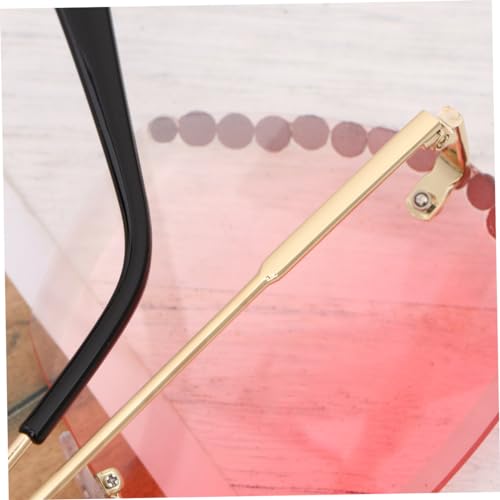 LIGIGWASH Randlose Damen Sonnenbrille mit Glitzersteinen Party Brille Uv Schutz Kreatives Design Leicht und Stilvoll für Outdoor Aktivitäten und Alltag von LIGIGWASH