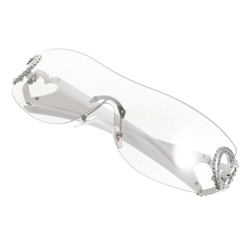 LIGIGWASH Randlose Herz Sonnenbrille Partybrille Unisex Leichtes Design Trendige Modeaccessoire für Damen Herren Vielseitig für Freizeit und Festivals Geeignet von LIGIGWASH