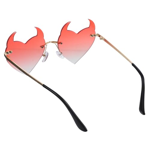 LIGIGWASH Randlose Herzförmige Sonnenbrille Damen Pc Material Modisch Langlebig für Party Nachtclub Strand Outdoor und Freizeit Geeignet von LIGIGWASH