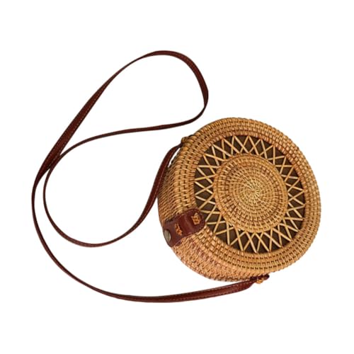 LIGIGWASH Rattan Geflochtene Umhängetasche Damen Leicht Casual Schultertasche Mit Innenfach Für Strand Shopping Party Alltag von LIGIGWASH