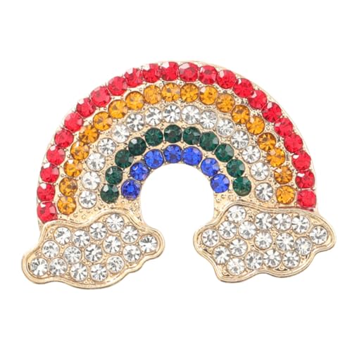 LIGIGWASH Regenbogen Brosche aus Legierung mit Funkelnden Modisches Accessoire für Kleidung Vielseitige Anstecknadel für Jacken Taschen Kleider und Festliche Anlässe von LIGIGWASH