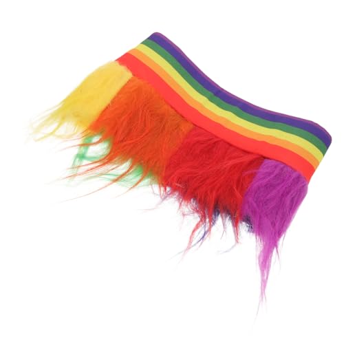 LIGIGWASH Regenbogen Short Wig mit Stirnband Leichtes Bequemes Party Cosplay Haarteil für Erwachsene Vielseitig Einsetzbar für Karneval Halloween Fotografie und Themenfeiern von LIGIGWASH