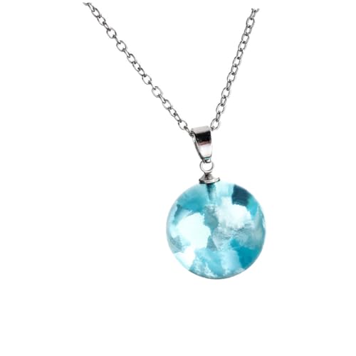 LIGIGWASH Resin Ball Necklace mit Wolkenhimmel Anhänger Handwerkskunst Langlebige Damenkette für Besondere Anlässe Wie Geburtstage Hochzeiten Muttertag Eleganter Schmuck für Frauen und LIGIGWASH Resin Ball Necklace mit Wolkenhimmel Anhänger Handwerkskunst Langlebige Damenkette für Besondere Anlässe Wie Geburtstage Hochzeiten Muttertag Eleganter Schmuck für Frauen und von LIGIGWASH