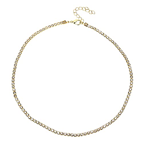 LIGIGWASH Halskette Aus Legierung Mit Strass Für Schlüsselbein Metall Kette Verstellbar Langlebig Und Allergiefrei Passend Für Frauen Und Teenager LIGIGWASH Halskette Aus Legierung Mit Strass Für Schlüsselbein Metall Kette Verstellbar Langlebig Und Allergiefrei Passend Für Frauen Und Teenager von LIGIGWASH