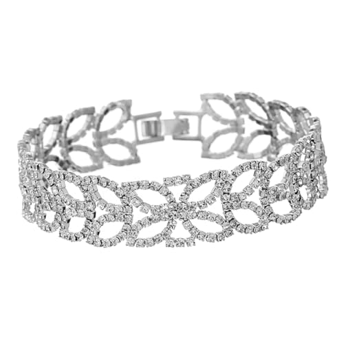 LIGIGWASH Rhinestone Damen Armband Metall Handgelenk Schmuck Hohl Design Glänzend Strass Verstellbar Modisch für Frauen von LIGIGWASH