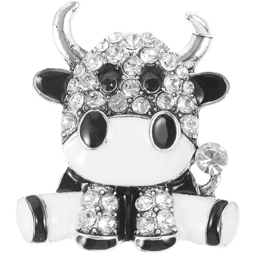 LIGIGWASH Rhinestone Kuh Brosche Legierung Cartoon Brustnadel Schmuck Accessoire für Hochzeit Weihnachten Geburtstag Party von LIGIGWASH