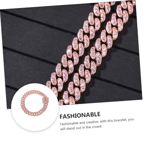 LIGIGWASH Rosa Gold Legierung Armband Herren Modisch Haltbar Kreativ Geburtstagsgeschenk Stilvolles Männerarmband von LIGIGWASH