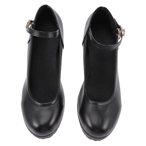 LIGIGWASH Runde Damen High Heels mit Chunky Absätzen Schwarzes PU Material rutschfest Modisch Schlichtes Design Bequemes Tragen für Arbeit Party Hochzeit und Alltag LIGIGWASH Runde Damen High Heels mit Chunky Absätzen Schwarzes PU Material rutschfest Modisch Schlichtes Design Bequemes Tragen für Arbeit Party Hochzeit und Alltag von LIGIGWASH