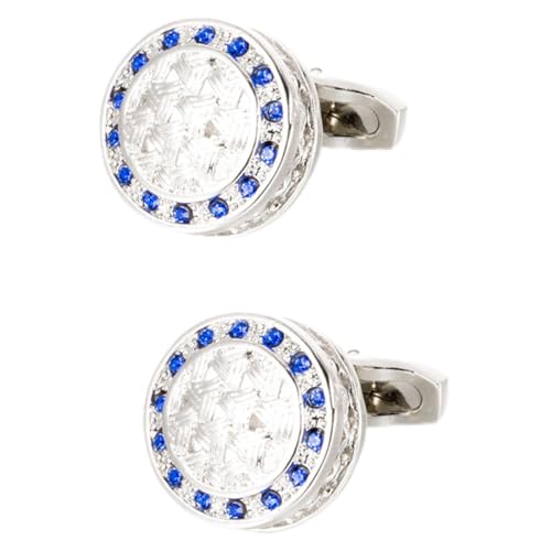 LIGIGWASH Runde Manschettenknöpfe Herren aus Silberfarbenem Langlebigem Material Elegant und Leicht Ersatz für Hemden und Anzüge Modisches Accessoire für Business und Festliche Anlässe von LIGIGWASH