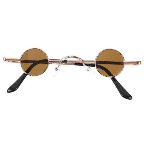 LIGIGWASH Runde Retro Sonnenbrille Punk Stil Vintage Eyewear für Damen Herren Kleine Rahmen Modisch Uv Schutz Accessoire für Sommer und Party Robustes Design von LIGIGWASH