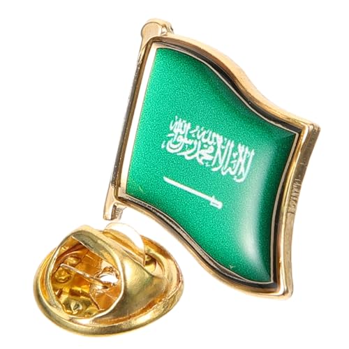 LIGIGWASH Saudi Flag Brosche Metall Anstecknadel Herren Anzug Brosche Landesflagge Abzeichen Kristalloptik Patriotisch Kleidung Dekoration von LIGIGWASH