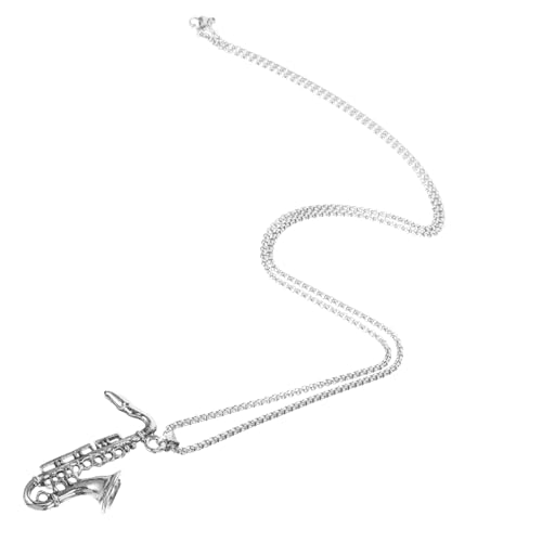 LIGIGWASH Saxophon Anhänger Halskette aus Rostfreiem Hip Hop Saxophon Kette Leichter Charms Schmuck für Frauen Modisches Accessoire für Partys und Musikfestivals von LIGIGWASH