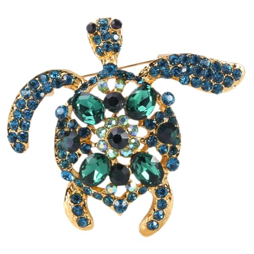 LIGIGWASH Schildkröten Brosche Anstecknadel für Damen Metall mit Rhinestones Dekoration für Kleidung Schal und Hut Tiermotiv Langlebig von LIGIGWASH