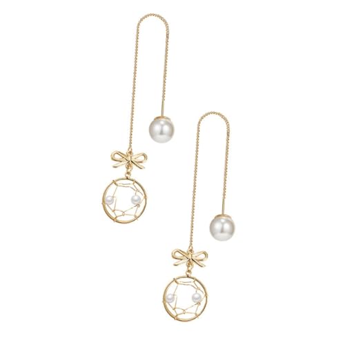 LIGIGWASH Schleifen Ohrringe Damen mit Perlen Kreative Alloy Danglers Ohrhänger Stilvolle Ohrschmuck Leicht und Hautfreundlich Modisch für Besondere Anlässe von LIGIGWASH