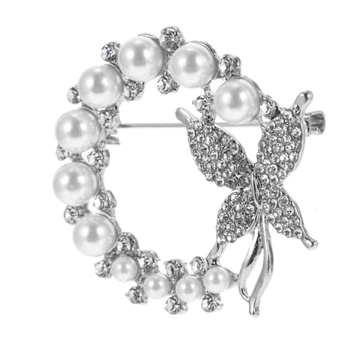 LIGIGWASH Schmetterling Brosche mit Perlen und Strass Leichte Legierungs Anstecknadel für Kragen Schal Tasche Modisches Accessoire für Damen und Mädchen von LIGIGWASH