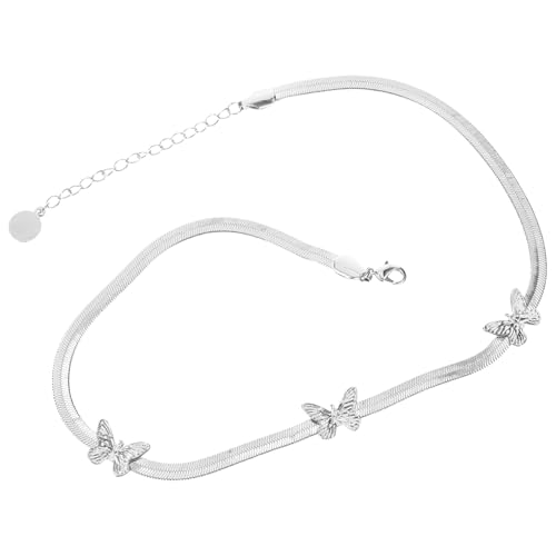 LIGIGWASH Schmetterling Kette Choker Halskette Damen Edelstahl Vintage Design Stil Mode Schmuck für Alltag Party Reise von LIGIGWASH