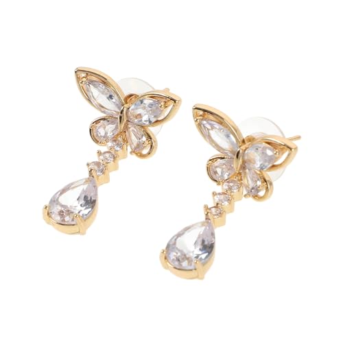 LIGIGWASH Schmetterling Ohrringe Damen Goldfarbene Tropfen Ohrhänger mit Funkelnden Zirkonia Filigrane Schmuckstücke für Frauen Leichte Dangle Ohrringe für Besondere Anlässe LIGIGWASH Schmetterling Ohrringe Damen Goldfarbene Tropfen Ohrhänger mit Funkelnden Zirkonia Filigrane Schmuckstücke für Frauen Leichte Dangle Ohrringe für Besondere Anlässe von LIGIGWASH