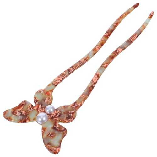 LIGIGWASH Schmetterling Haarnadel Aus Acetat Mit Kunstperlen-inlay U-förmige Haarspange Für Frauen Traditioneller Haarschmuck Für Hochzeiten Und Bankette Handgefertigt Leicht Und Bequem von LIGIGWASH