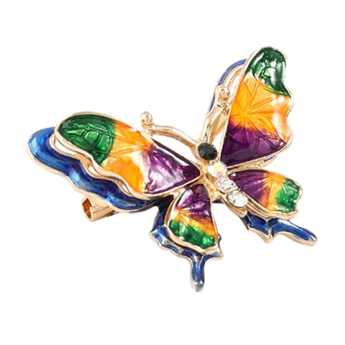 LIGIGWASH Schmetterlingsbrosche mit Strass und Perlen Bunte Anstecknadel für Kleid Schal Jacke und Rucksack Eleganter Schmuck für Damen Festliche Kleidung Dekorieren von LIGIGWASH