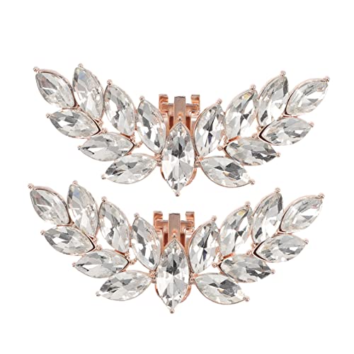 LIGIGWASH Schuhclips mit Flügel Design und Kristallverzierung Abnehmbare Schuhschnallen für Hochzeit und Festliche Anlässe Eleganter Schuhschmuck für Damen von LIGIGWASH