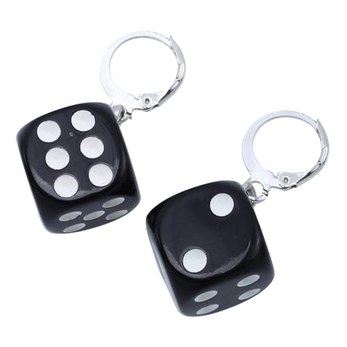 LIGIGWASH Schwarze Würfel Ohrringe Würfel Ohrschmuck Damen Drop Earrings Langlebig und Leicht für Alltag und Party von LIGIGWASH