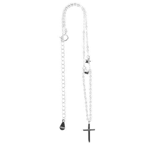 LIGIGWASH Silber Fußkettchen Damen mit Funkelndem Kreuz Anhänger Verstellbare Leichte Strand Alltag Fußkette Eleganter Schmuck für Frauen Schlichtes Langlebiges Design von LIGIGWASH