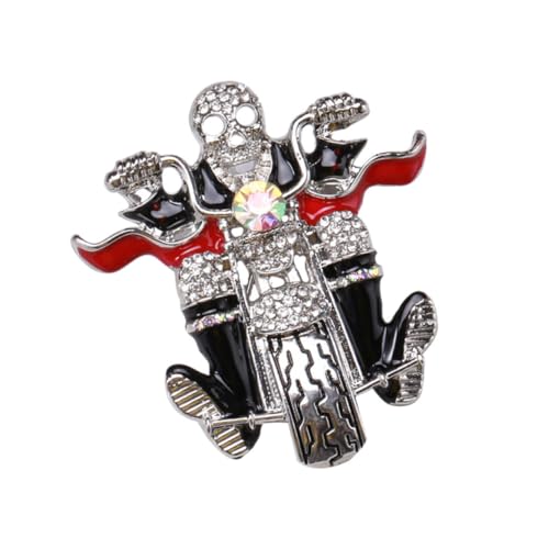 LIGIGWASH Silberfarbene Legierungs Brosche Motorradfahrer Anstecknadel für Kleidung Taschen Schals Leichtes Tragbares Accessoire Geschenkidee für Damen und Freunde von LIGIGWASH