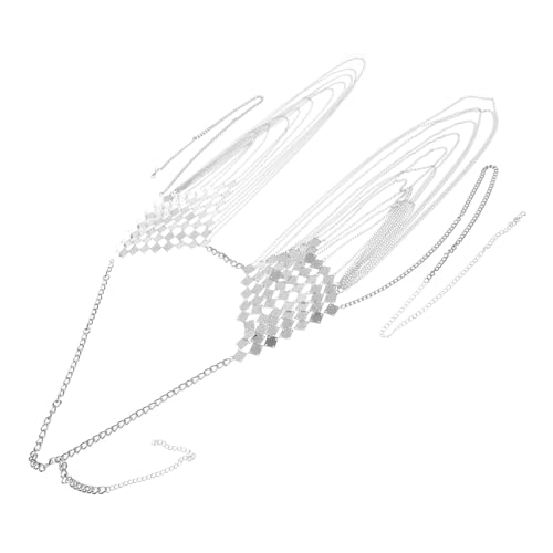 LIGIGWASH Silberne Bikini Body Chain mit Metallquasten Verstellbar Langlebig und Hautfreundlich für Party Strand und Nachtclub Modisches Accessoire für Damen und Mädchen von LIGIGWASH