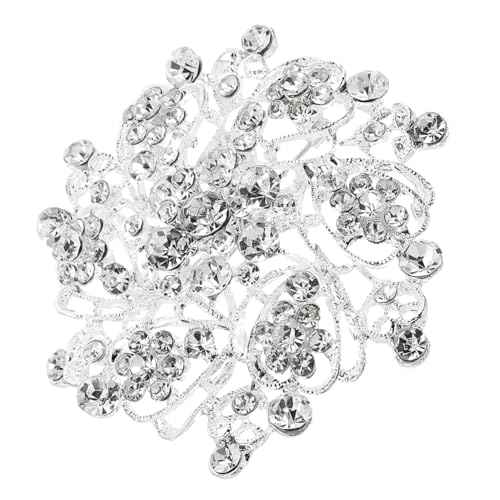 LIGIGWASH Silberne Blumen Brosche mit Funkelnden Kristallsteinen Anstecknadel für Damen Vielseitiger Schmuck für Kleidung Pullover Taschen und Besondere Anlässe Wie Party oder Hochzeit von LIGIGWASH