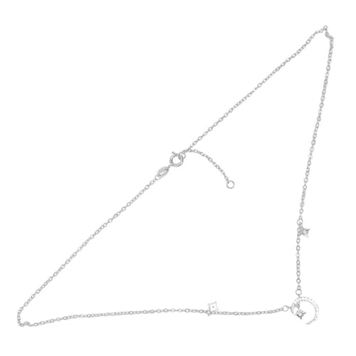 LIGIGWASH Silberne Halskette mit Mond und Stern Anhänger Modischer Schmuck Verarbeitung Leichtes Design Vielseitig für Party Hochzeit Alltag für Damen und Mädchen von LIGIGWASH