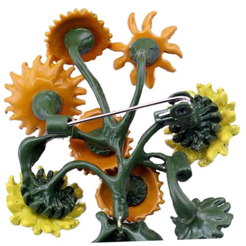 LIGIGWASH Sonnenblume Brosche Damen Modisch Leichte Legierung Blumen Anstecknadel Offene Nadel für Kleidung Tasche Mantel Schal Stilvolle Accessoires von LIGIGWASH