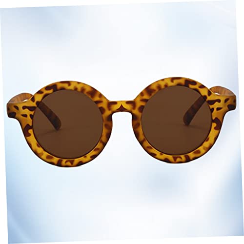 LIGIGWASH Sonnenbrille Retro Kleines Rundes Gestell Leopardmuster Uv Schutz Pc Harz Material Jungen Mädchen Sonnenbrille Langlebig und Modisch von LIGIGWASH